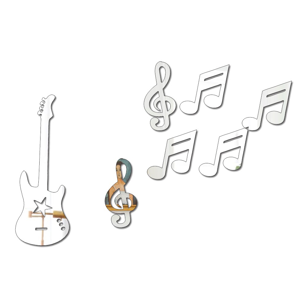 Espelho Decorativo Guitarra - 7 peças - EPP-021