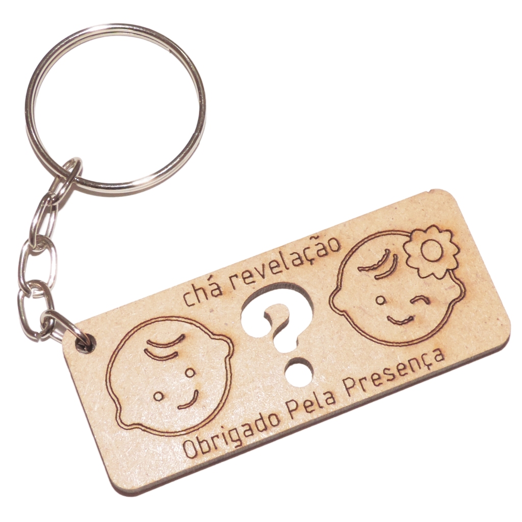 Kit Chaveiro Lembrancinha Mdf Chá Revelação Menino ou Menina em Oferta na Shopee