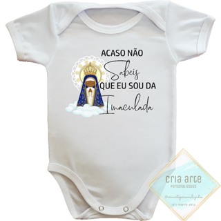 Body Infantil Acaso Não Sabeis Que Sou da Imaculada em Oferta na Shopee