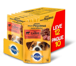 KIT 12 UNIDADES SACHÊ PEDIGREE RAÇAS PEQUENAS CARNE AO MOLHO 85G em Oferta na Shopee
