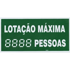 Placa de Sinalização de Emergência Lotação Máxima M2