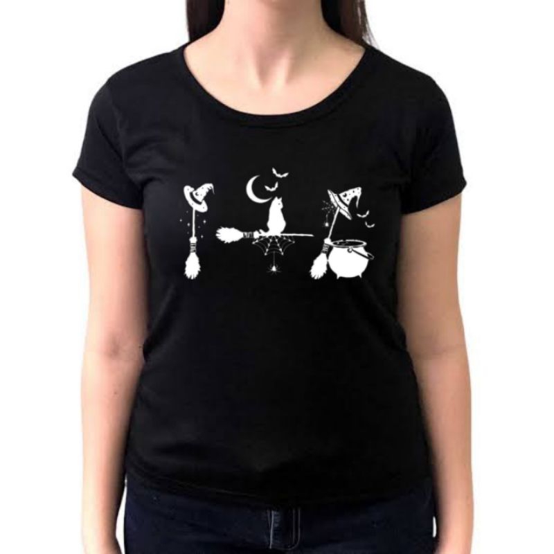 Bruxa Feitiço Baby Look Camiseta Feminina algodão t-shirt Tumblr streetwear