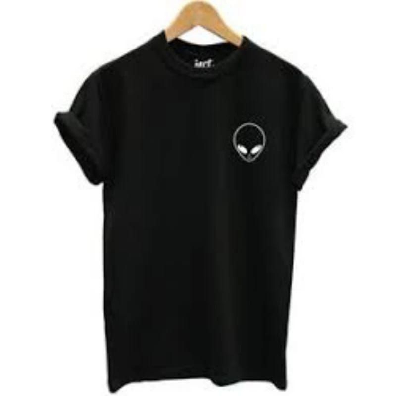 Alien Miniatura Baby Look Camiseta Feminina algodão t-shirt Tumblr
