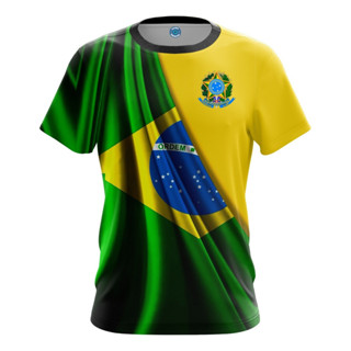 Camisetas Camisa Unissex Brasão Bandeira Brasil Ombro Nação em Oferta na Shopee
