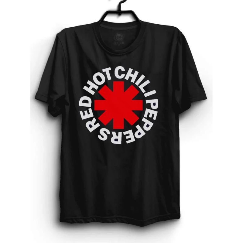 Camiseta Red Hot Chilli Peppers Camisa Casual Unissex Banda de Rock Música Show Fã Tumblr Blusa Estampada Algodão