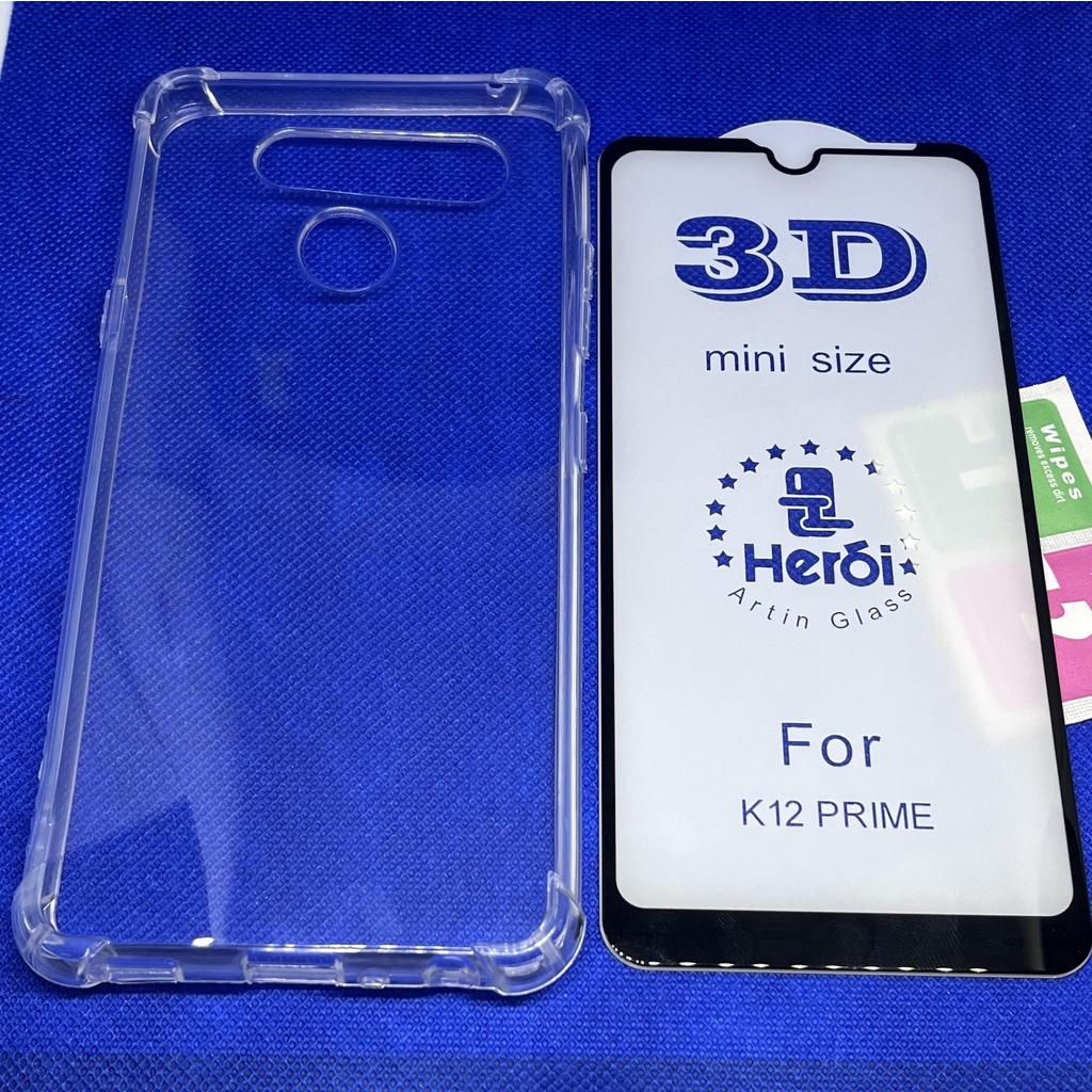Kit 2 em 1 - LG K12 Max / K12 Prime - Película de Vidro 3D Frontal e Capa Capinha Case