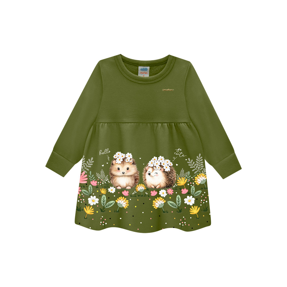 Vestido Bebê Em Moletom Felpado Marlan - Baby & Kids Fashion