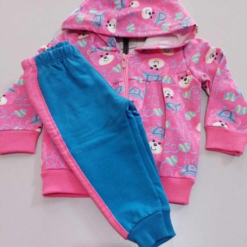 Conjunto Moletom Menina Infantil Inverno Malwee Bebê Tamanho M Cod:1414 E 6582