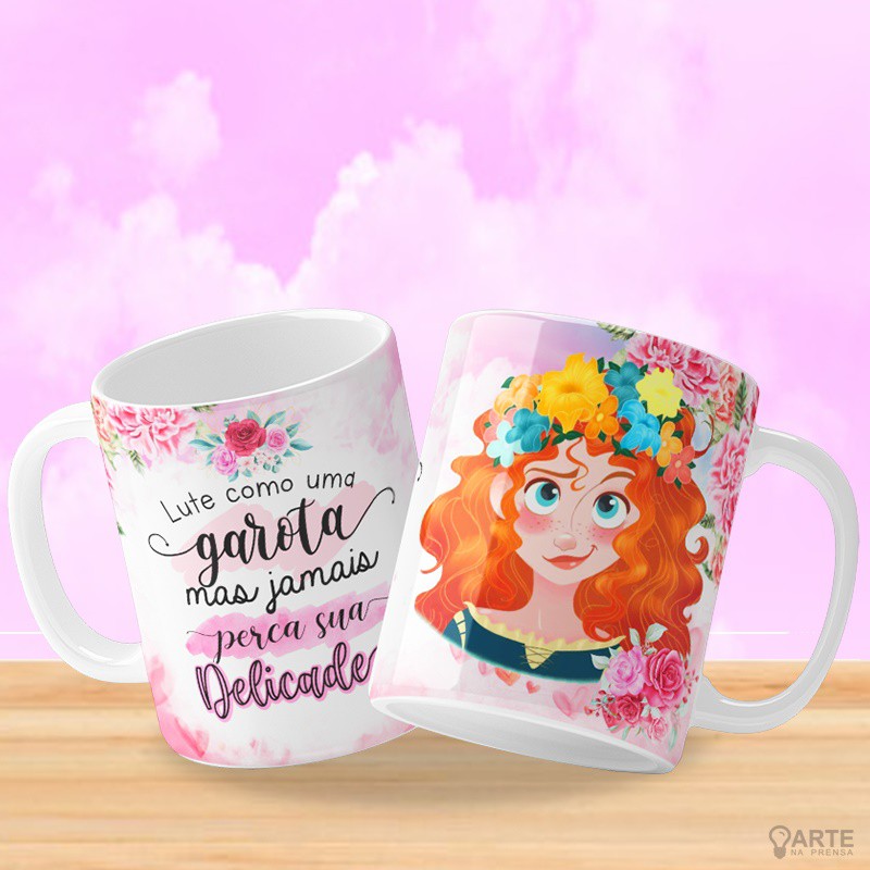 Caneca Princesa Merida / Valente "Lute como uma Garota"