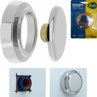 Acabamento Plug Latão Com Canopla Cromada Rosca 1/2 Blukit em Oferta na Shopee