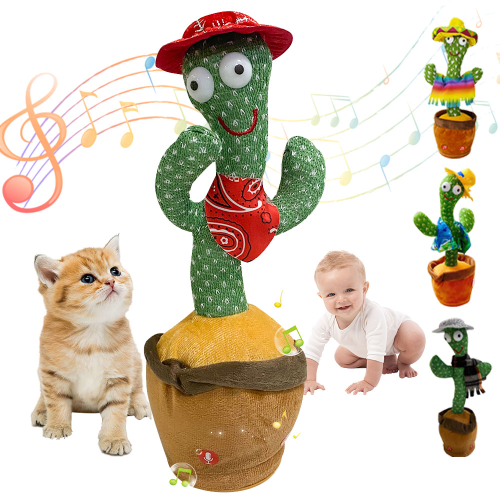 Cacto Dançante e Falante Interativo Reproduz Voz, Música, Dança, Pelúcia Boneco Brinquedo dia das criangas presentes em Oferta na Shopee