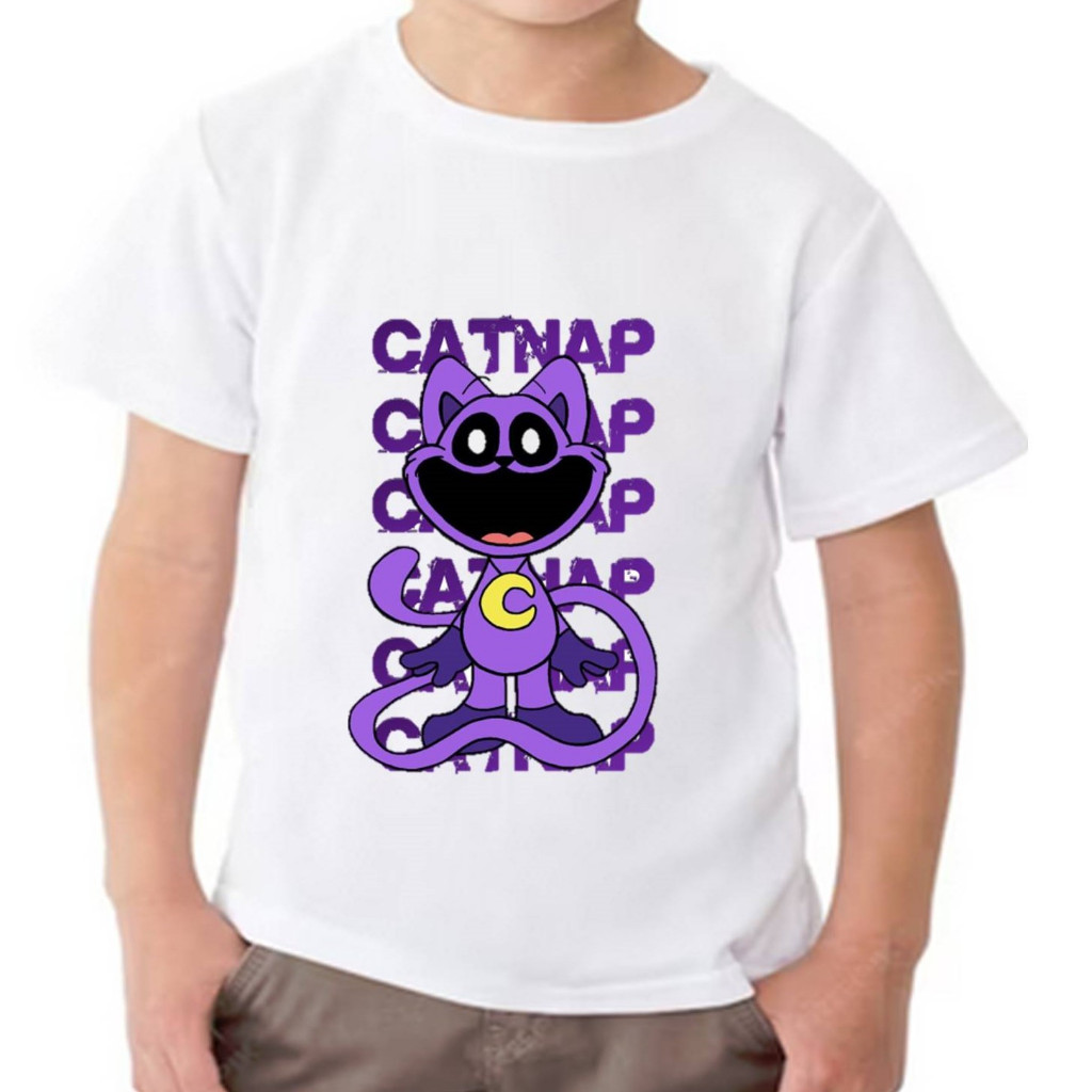 CAMISETA POPPY PLAY TIME - SMILING CRITTERS - CATNAP - INFANTIL - UNISSEX