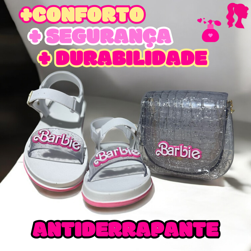 Kit Sandália e Bolsa Barbie Infantil - Conforto e Estilo em Oferta na Shopee
