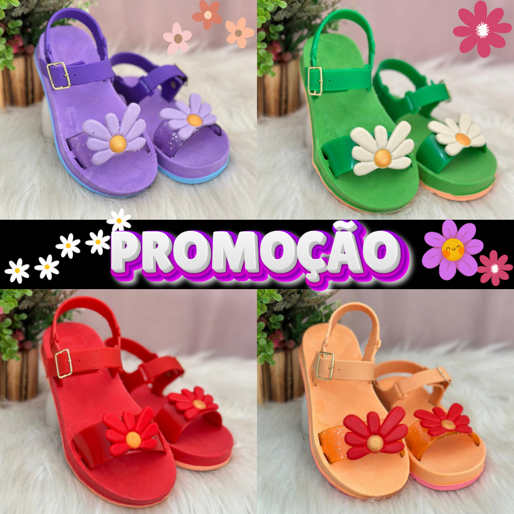 Sandália Papete Birken Infantil 27 ao 34 Margarida em Oferta na Shopee