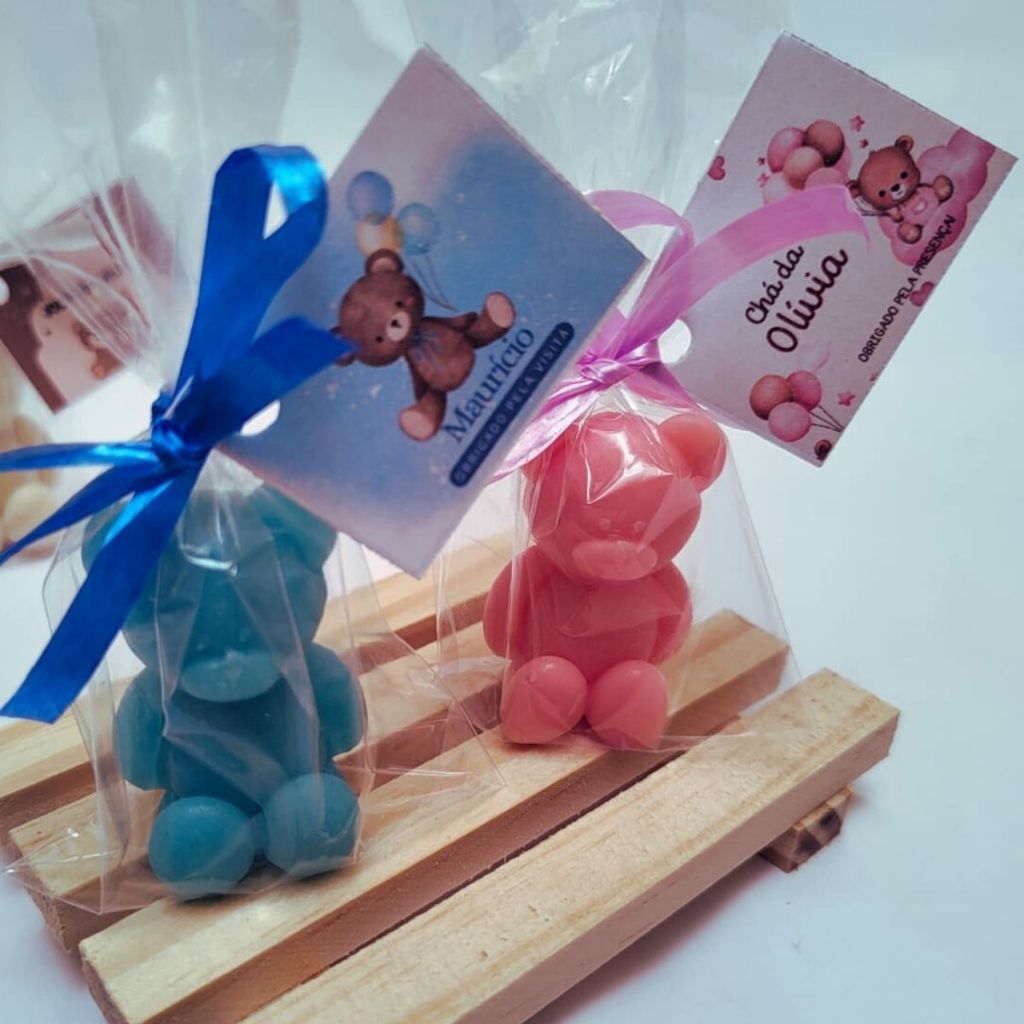 90 Lembrancinhas Perfumadas -cha de bebe-chá revelação ursinho principe
