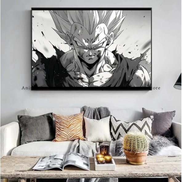 Quadro decorativo Grande Luxo Vegeta DBZ Quarto Sala em Oferta na Shopee
