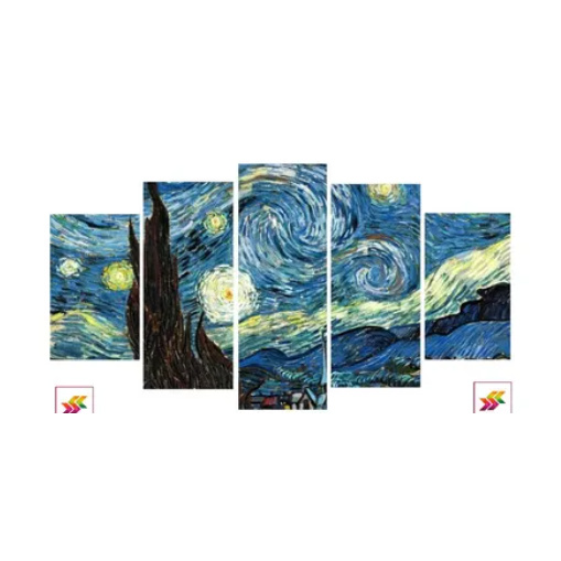Quadro 5 Peças Pintura Vincent Van Gogh Oferta Especial Move = 325