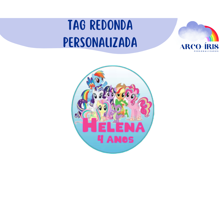 Etiqueta Tag Redonda Personalizada  - Qualquer Tema - Lembrancinha - Decoração Festa Aniversário