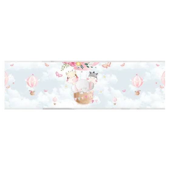 Faixa Decorativa Infantil Bebê Papel Parede Safári Balões