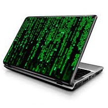 adesivo de notebook matrix verde