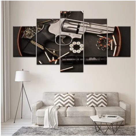 Quadros Decorativos Arma De Fogo Munição 4K PAPEL DE PAREDE