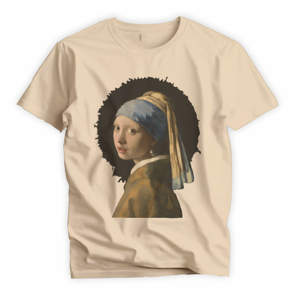 Camiseta Unissex Poliéster Moça Com O Brinco De Pérola - Johannes Vermeer B1386