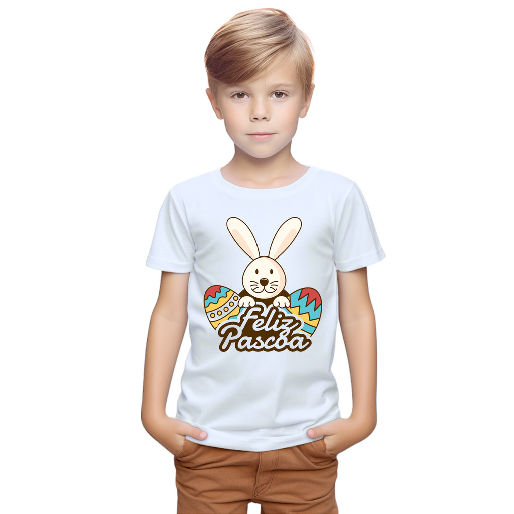 Camiseta Feliz Páscoa Ovos Camisa Personalizada Blusa Infantil e Juvenil Algodão com Poliéste em Oferta na Shopee