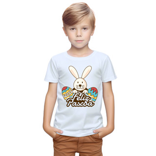 Camiseta Feliz Páscoa Ovos Camisa Personalizada Blusa Infantil e Juvenil Algodão com Poliéste em Oferta na Shopee