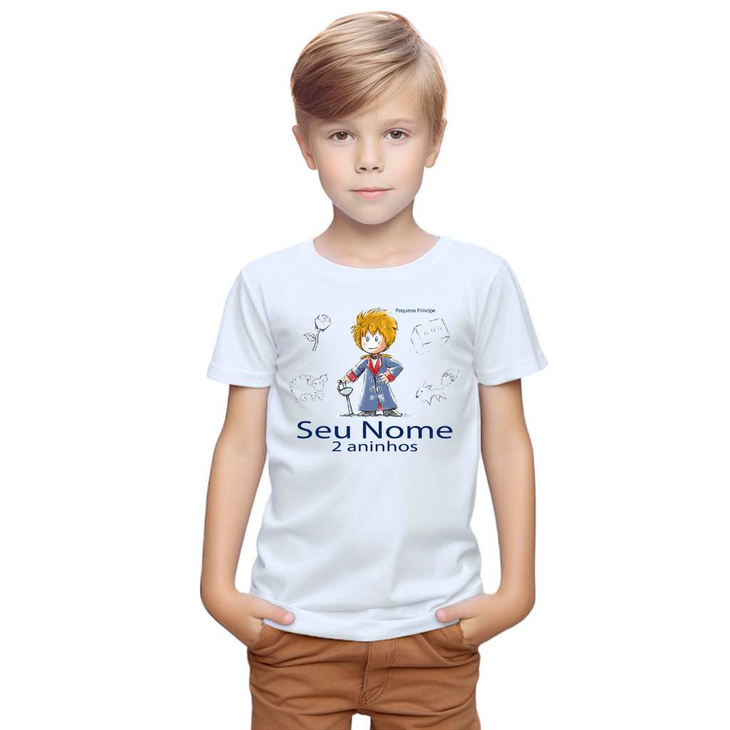 Camiseta O Pequeno Príncipe Livro Camisa Personalizada Blusa Infantil e Juvenil
