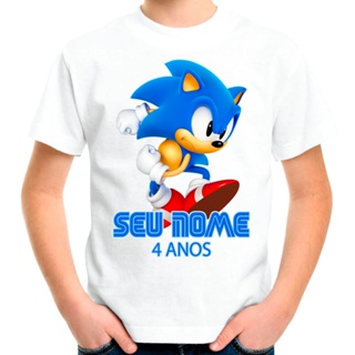 Camiseta Sonic The Hedgehog Camisa Personalizada Adulto e Infantil em Oferta na Shopee