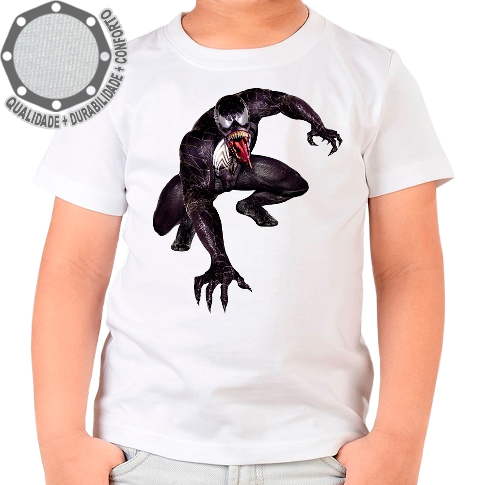 Camiseta Homem Aranha Venom Atack Camisa Personalizada Adulto e Infantil
