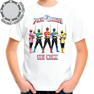 Camiseta Power Rangers Personagens Pose Camisa Personalizada Adulto e Infantil em Oferta na Shopee