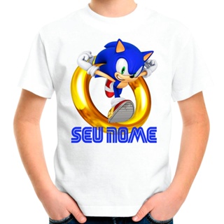 Camiseta Sonic Moeda Camisa Personalizada Adulto e Infantil em Oferta na Shopee