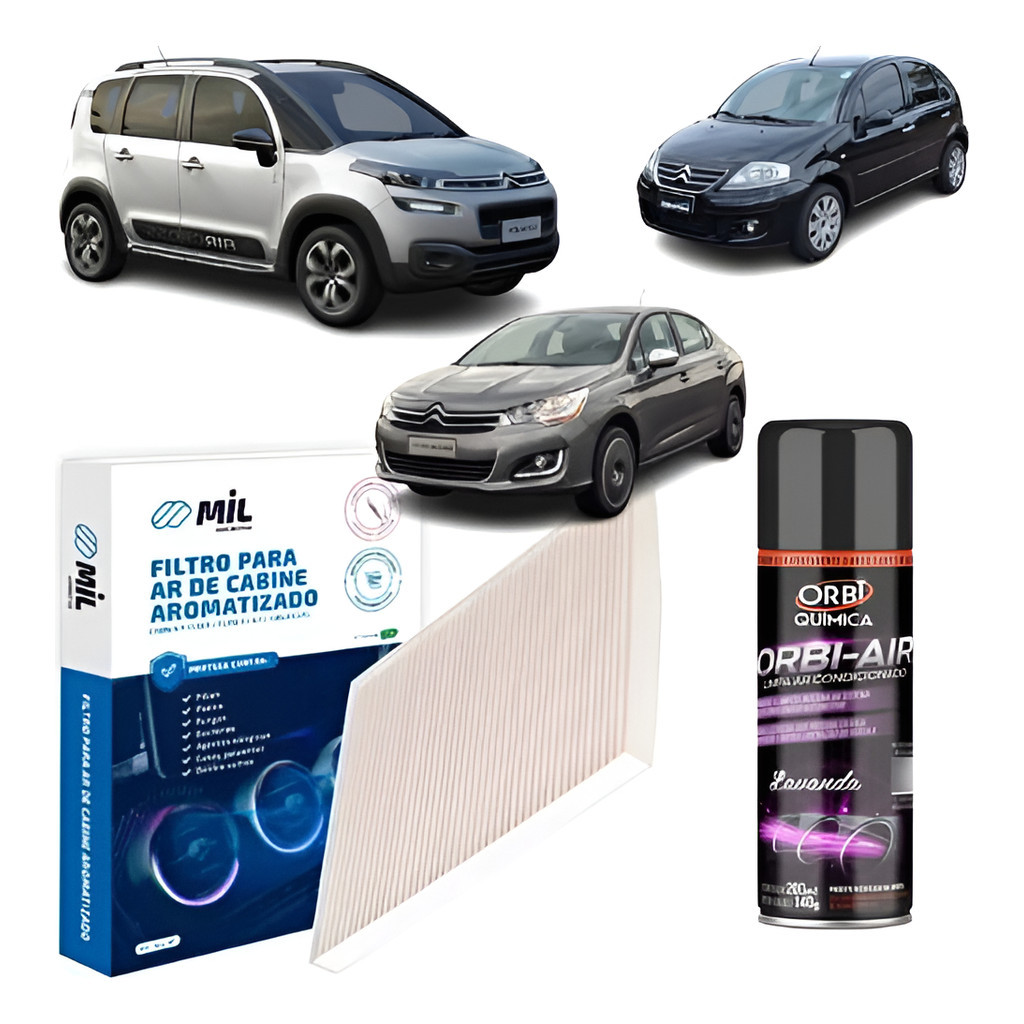 Kit Filtro Ar +higienizador Citroen C3 /c4 Lounge /air Cross Ar - Spare Parts and Accessories for Vehicles