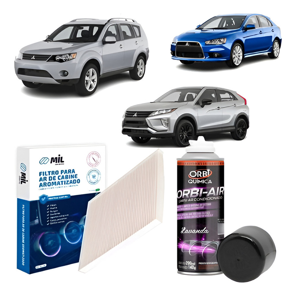Kit Filtro Ar + Higienizador Lancer/ Outlander/ Asx/ Eclipse em Oferta na Shopee