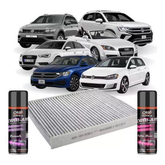 Kit Filtro + Higienizador Audia3/taos/jetta/golf 13 Em Diant