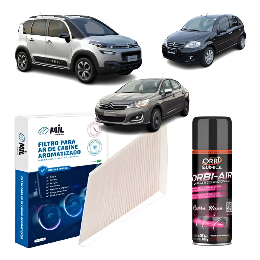 Kit Filtro Ar +higienizador Citroen C3 /c4 Lounge /air Cross - Spare Parts and Accessories for Vehicles