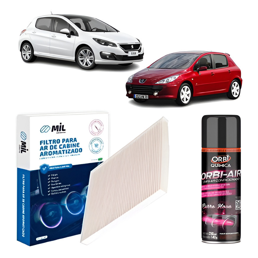 Kit Filtro Ar + Higienizador Peugeot 307 /308 / 408/ 508 Lavanda ou Carro novo - Spare Parts and Accessories for Vehicles