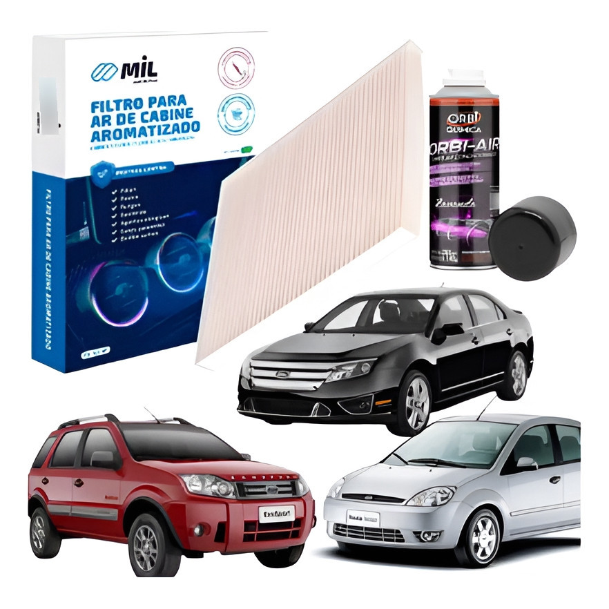 Kit Filtro + Higienizador Ar Ecosport/fiesta/fusion 03/14 ** Lavanda ou Carro novo