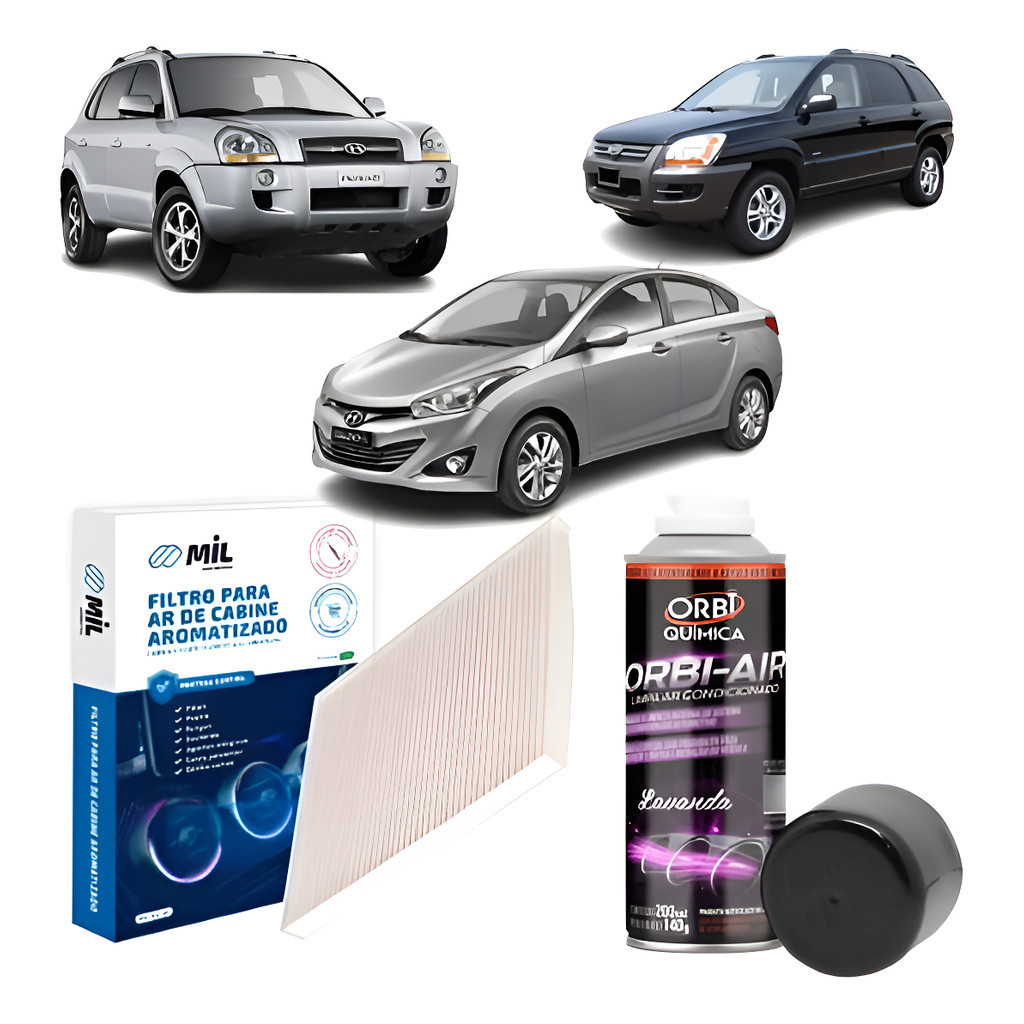 Kit Filtro + Higienizador Tucson / Sportage / Hb20 / Hb20s