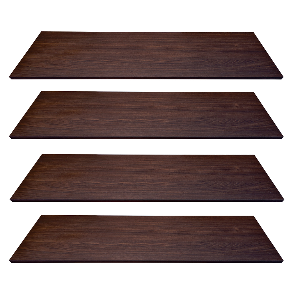 Kit 4 Prateleiras Mdf 105x25 Mdf Tabaco Amadeirado 15mm Livros Revista 105x25cm Suportes Grátis