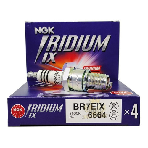 Jogo De Velas Ngk Iridium Blazer S10 S-10 2.4 8v Flex Desde 2007 Br7eix