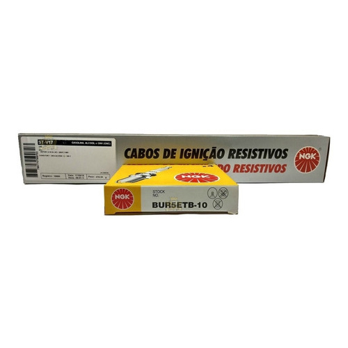Jogo De Velas + Cabo Ignição Ngk Gol 1.0 8v At Mi Gasolina Desde 1997 original Ngk Stv17 + Bur5etb10