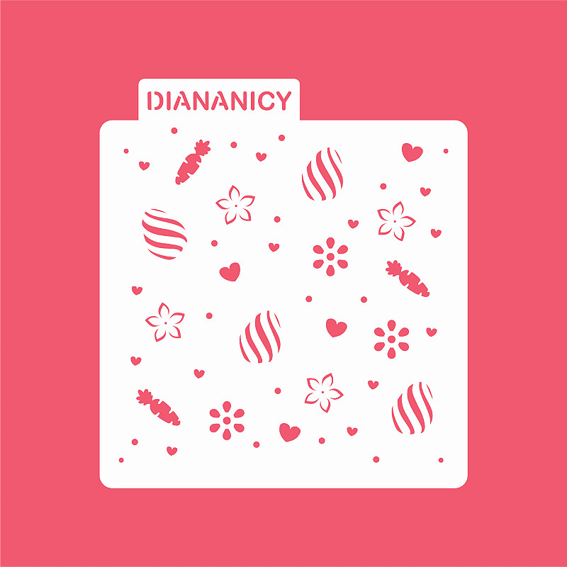 Estêncil Diananicy Nº 340  - Stencil Textura Páscoa 2 Confeitaria Pasta Biscoito