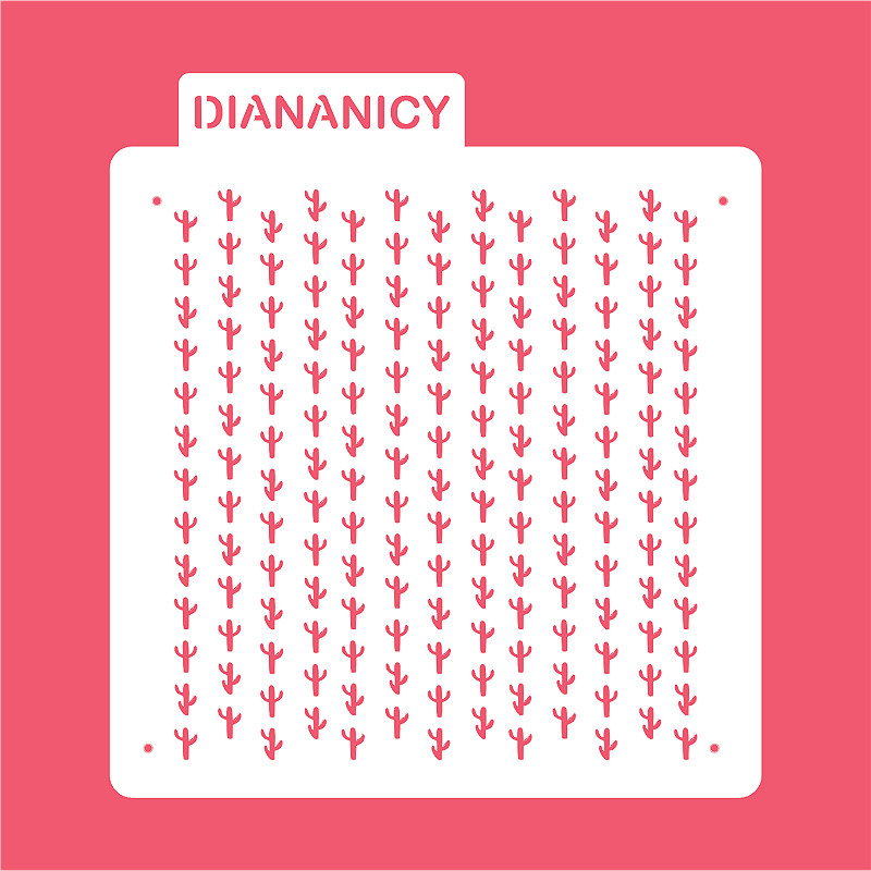 Estêncil Diananicy Nº 420 - Stencil Cacto Confeitaria Pasta Biscoito
