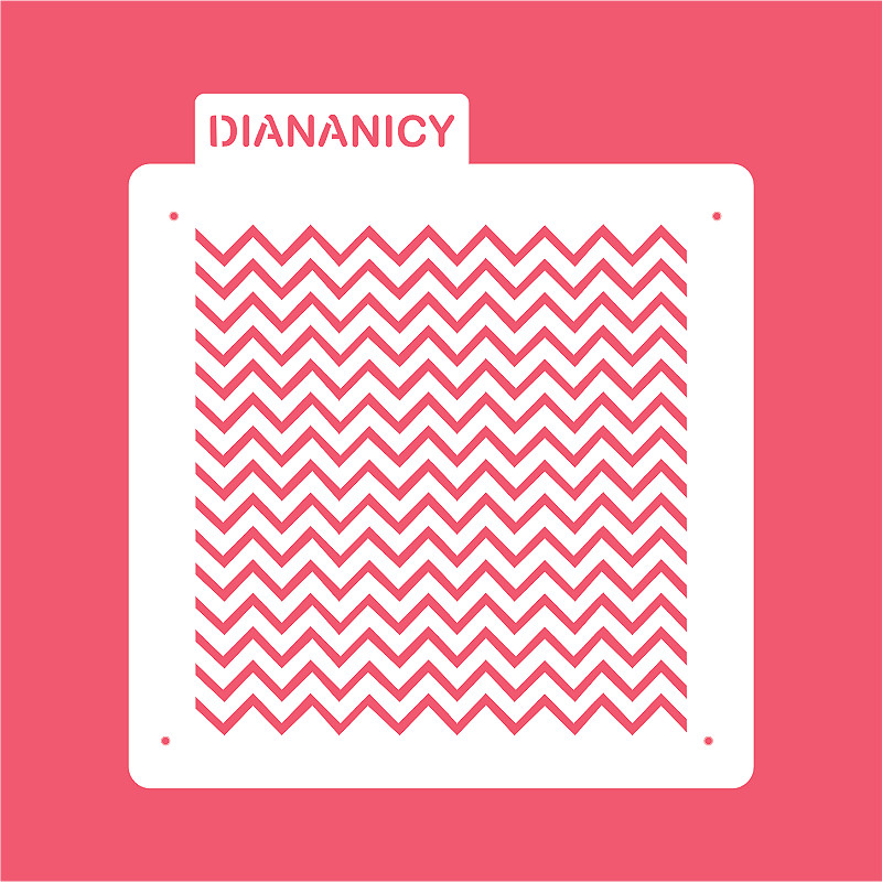 Estêncil Diananicy Nº 424 - Stencil Chevron Textura Confeitaria Pasta Biscoito