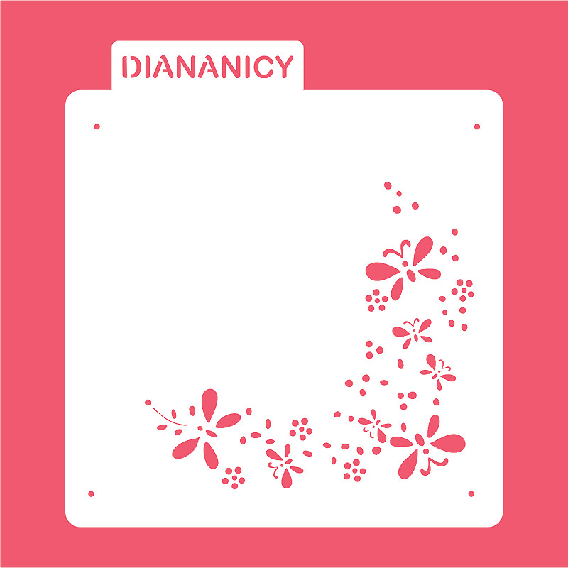 Estêncil Diananicy Nº 417 - Stencil Borboleta Confeitaria Pasta Biscoito
