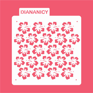 Estêncil Diananicy Nº 434 - Stencil Flor de Hibisco Confeitaria Pasta Biscoito em Oferta na Shopee