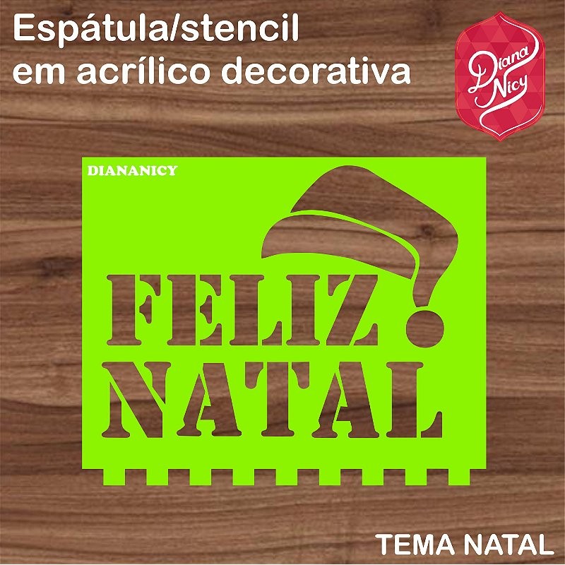 Espátula decorativa/stencil  em acrílico natal 2x1 Confeitaria Pasta Biscoito