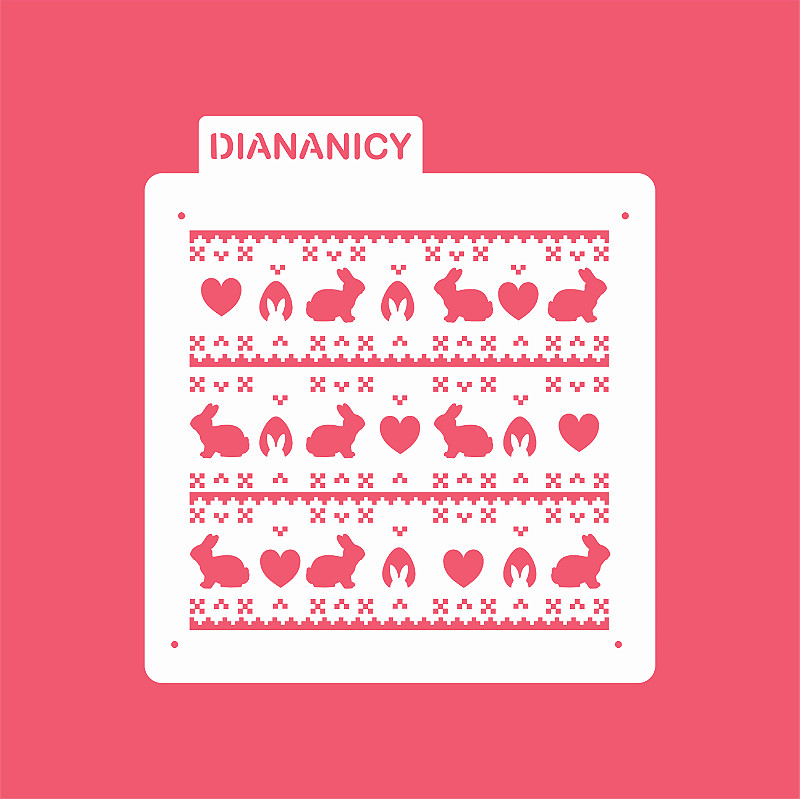 Estêncil Diananicy Nº 343 - Stencil Textura Páscoa Confeitaria Pasta Biscoito
